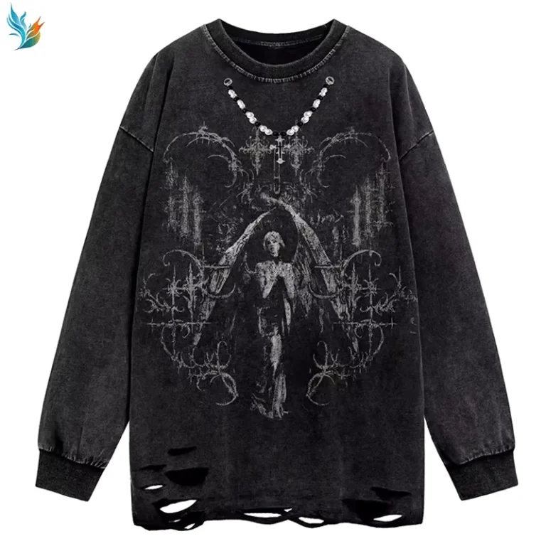 CHINEE-Custom-100Cotton-Graphic-Print-Design-Vintage-Washed-Distressed-Frayed-Blank-Distressed-Long-Sleeve-OEM-T-Shirts