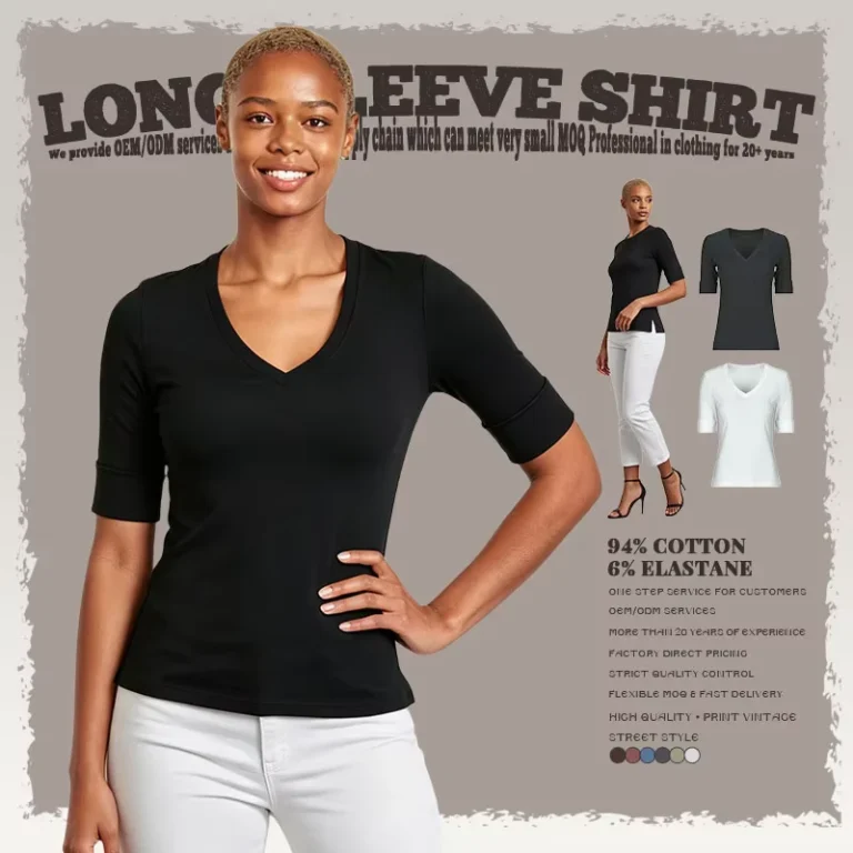 CHINEE-Custom-230g-Cotton-Spandex-Women-Summer-V-neck-Short-Sleeve-T-Shirts-Fashion-Lady-Tees-Tops-Solid-Color-Casual-T-shirt