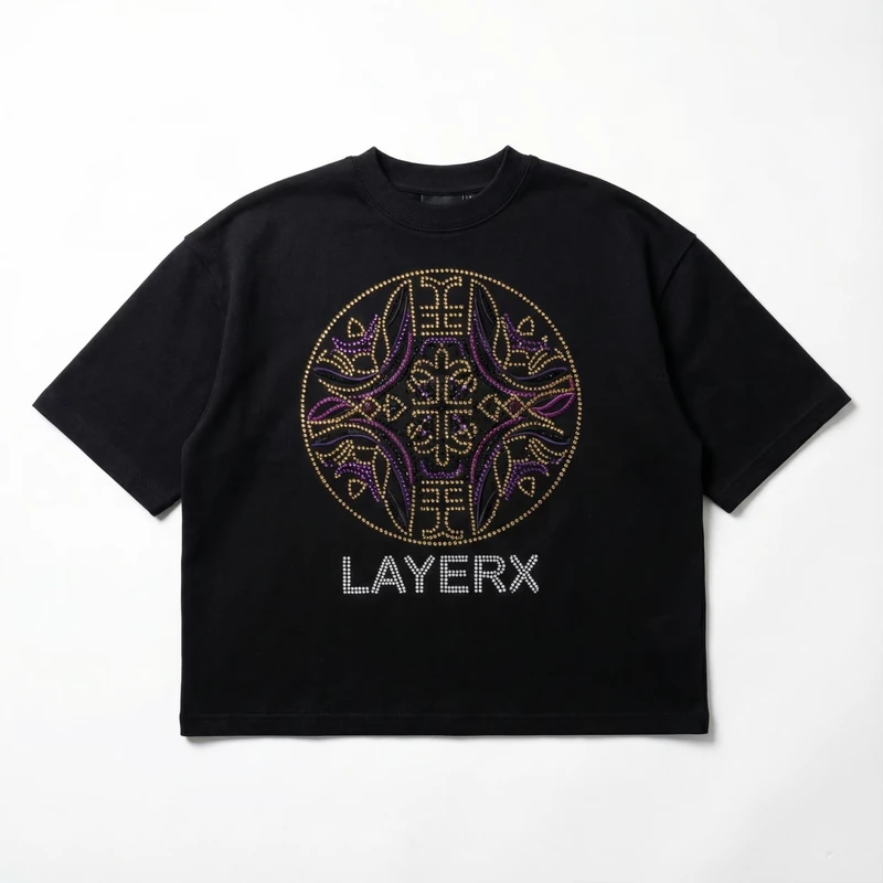 CHINEE-Custom-240gsm-Heavyweight-Cotton-Women-Streetwear-Y2K-T-Shirt-Rhinestone-Embroidery-Diamonds-Print-Graphic-Shoulder