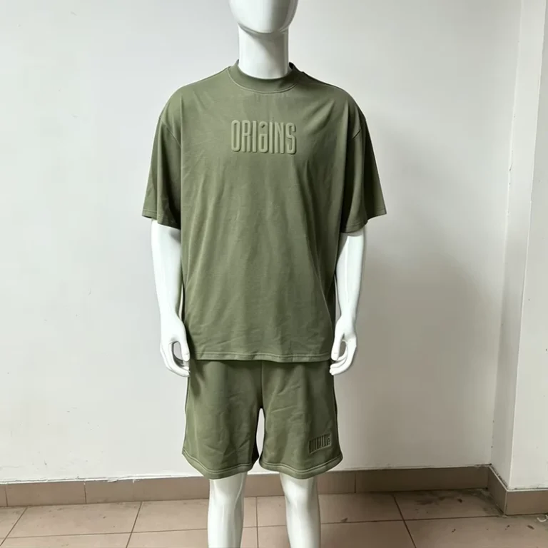 CHINEE-Custom-3d-Puff-Embossed-printing-T-shirt-and-Shorts-Set-Cotton-Unisex-print-Logo-High-Street-Casual-Shirt-and-Shorts-Set