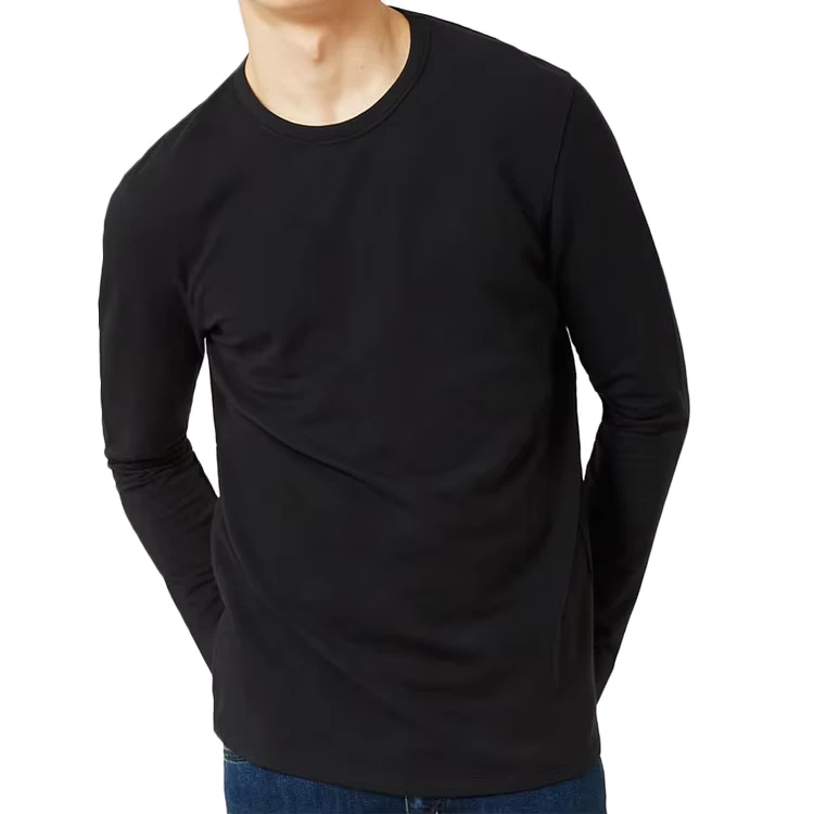 CHINEE-Custom-Blank-Black-t-Shirt-100-Cotton-Long-Sleeve-T-shirt
