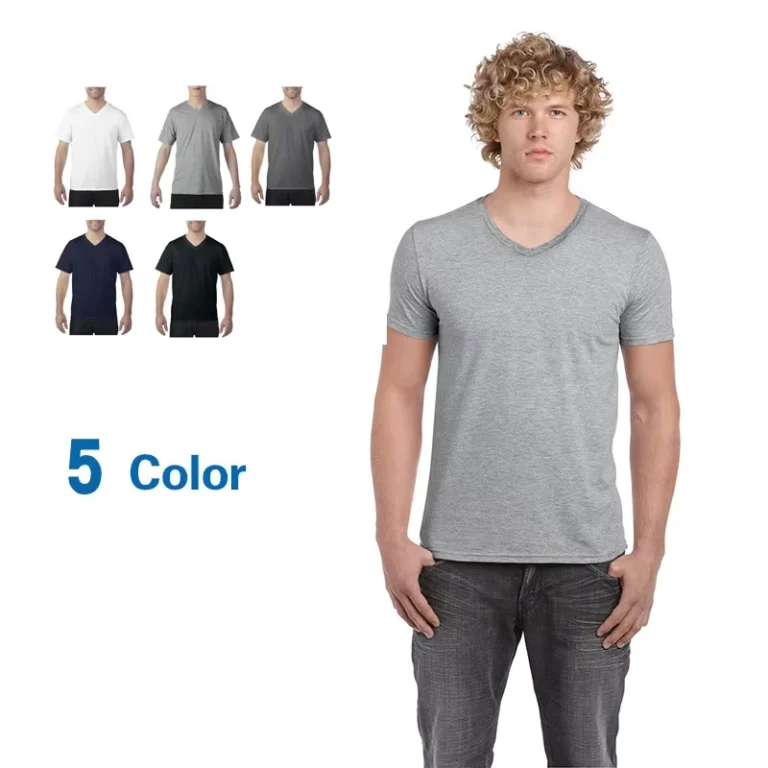 CHINEE-Custom-Blank-Plain-Casual-Short-Sleeve-Plus-Size-Summer-V-neck-100-Cotton-Jersey-T-shirt