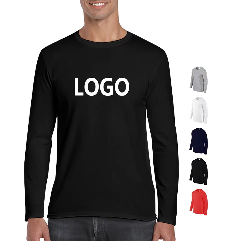 CHINEE-Custom-Casual-Plain-Tshirt-Round-Neck-Printed-Black-100-Cotton-Blank-Men-Long-Sleeve-T-Shirts