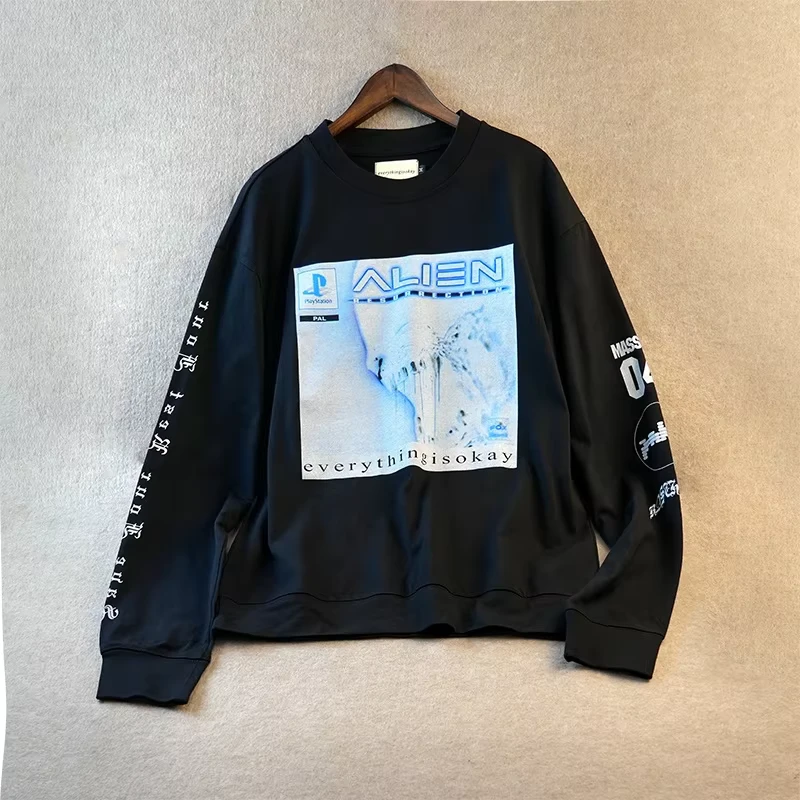 CHINEE-Custom-Designer-Streetwear-Y2K-T-shirt-Printing-Oversized-Black-Long-Sleeves-T-shirts-for-Men