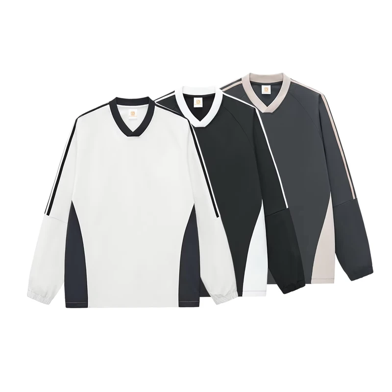 CHINEE-Custom-Fashion-Long-Sleeve-T-shirt-High-Quality-Patchwork-V-neck-Streetwear-Distressed-Embroidery-Casual-Long-Sleeve-T-shirt