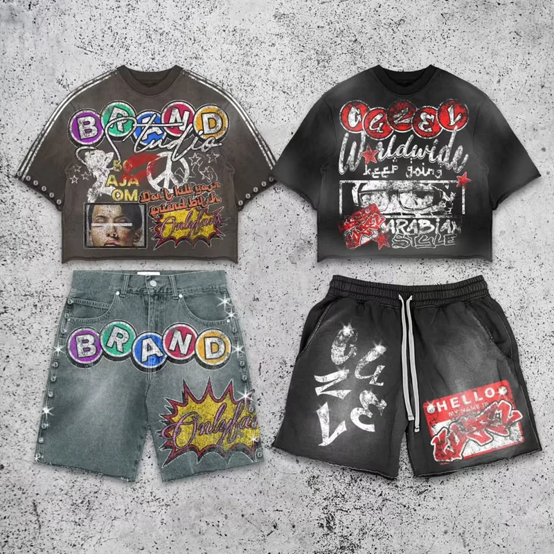 CHINEE-Custom-Heat-Transfer-Printed-Mens-Casual-Breathable-Seamless-Fusing-Needle-Detection-Knitted-500GSM-100-Cotton-T-Shirt-Set