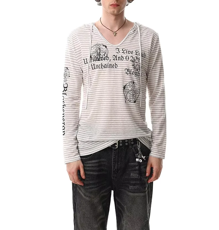 CHINEE-Custom-High-Quality-Spring-New-Printed-Letter-V-neck-Hooded-Long-Sleeved-T-shirt-Mens-Casual-Eco-Friendly-Breathable-280-Grams