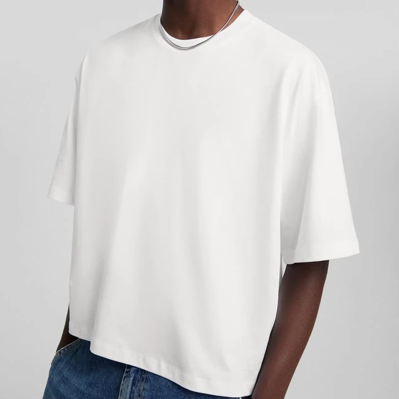 CHINEE-Custom-Logo-Boxy-Fit-T-Shirt-for-Men-Heavyweight-Cotton-Oversize-Blank-Cropped-Top-Streetwear-Print-Design-Jersey-Drop-Shoulder