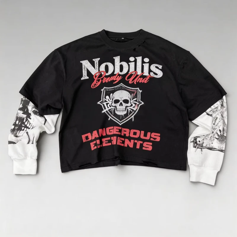 CHINEE-Custom-Logo-Oversized-Double-Layer-Waffle-Distress-Long-Sleeve-Blank-Formal-100-Cotton-Knitted-Thermal-T-Shirts-Men