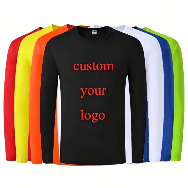 CHINEE-Custom-Logo-Unisex-Crew-Neck-Long-Sleeve-T-shirt-100-Polyester-Knit-Quick-drying-Sporty-Blank-Tee-in-Stock