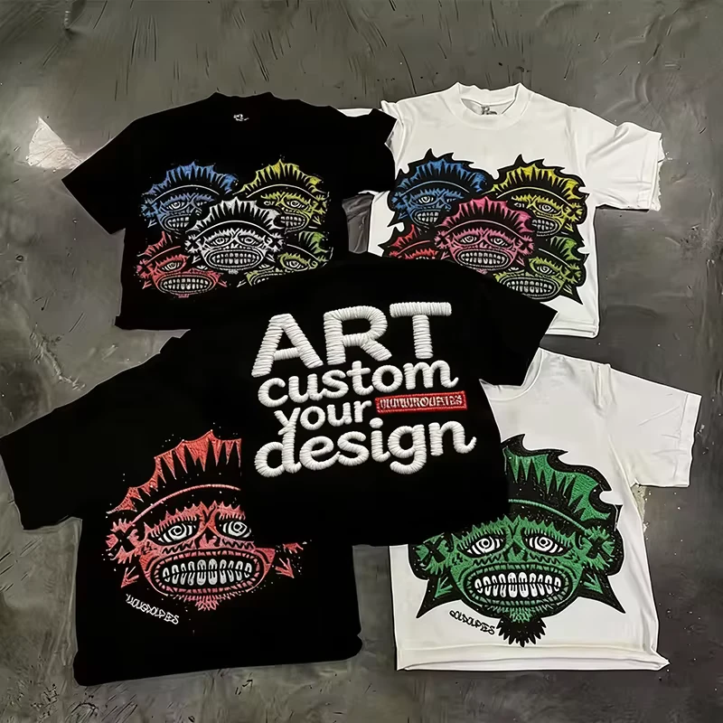 CHINEE-Custom-Manufacturers-Premium-Cotton-Artistic-Graphic-DTG-Print-Streetwear-Tee-Oversized-Heavyweight-Cartoon-Graffiti-Men-T-Shirt