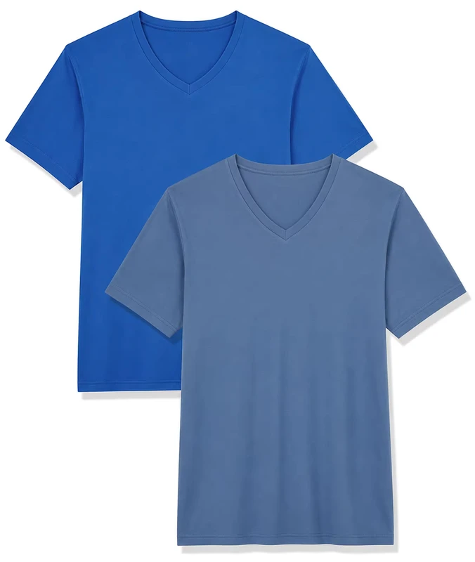 CHINEE-Custom-Men-Plain-100-Cotton-V-Neck-T-Shirts-Short-Sleeve-Casual-Vintage-Quick-Dry-Regular-Fit-Soft-Breathable-Summer-Fashion