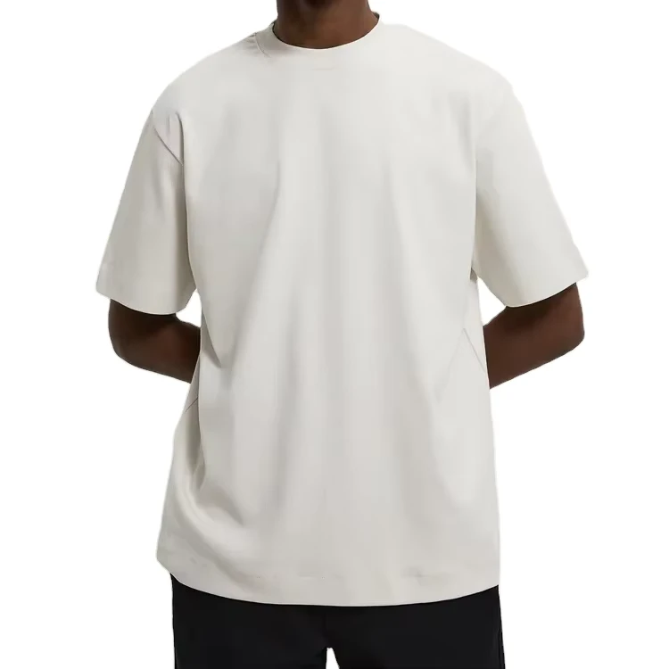 CHINEE-Custom-Mens-100-Cotton-t-Shirt-High-Quality-Drop-Shoulder-t-Shirts-Men-Rib-Crew-Neck-Oversized-Blank-Heavy-Weight-Tee-for-Men