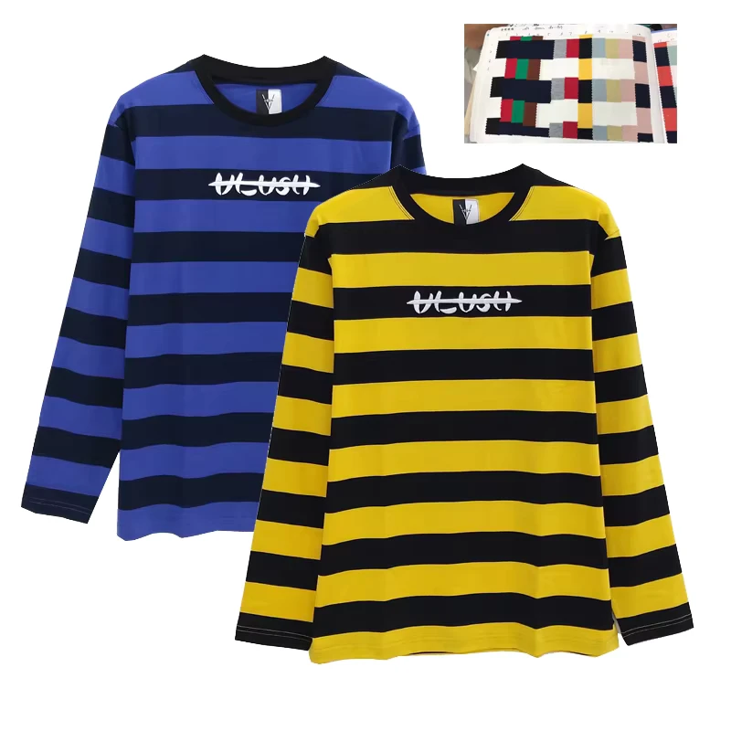 CHINEE-Custom-Mens-Cotton-Embroidery-Plain-Stripe-Long-Sleeve-T-Shirt