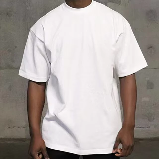 CHINEE-Custom-Mens-Crew-Neck-T-Shirt-100-Cotton-Heavyweight-Drop-Shoulder-Blank-Mock-Neck-T-Shirt