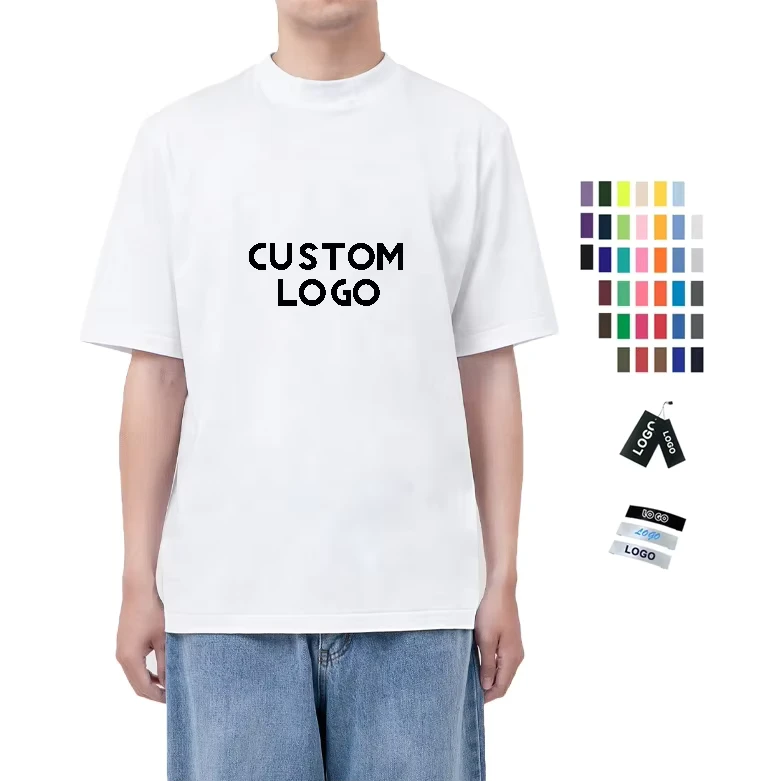 CHINEE-Custom-Mens-Ribbed-Crew-Neck-T-Shirt-100-Organic-Cotton-Heavyweight-Drop-Shoulder-Blank-T-Shirt