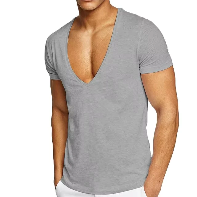 CHINEE-Custom-New-Style-High-Quality-Clothes-100-Cotton-V-Neck-Mens-T-shirt