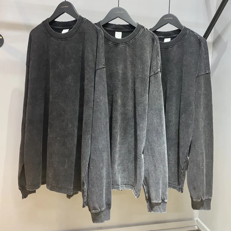 CHINEE-Custom-Oversized-Full-Sleeve-T-Shirt-Heavy-Weight-Bulk-Distressed-Acid-Wash-Tshirt-Mens-Vintage-Long-Sleeve-T-Shirt-for-Men