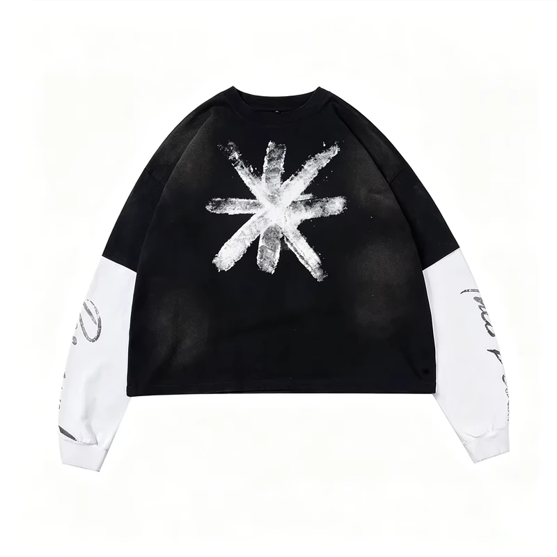 CHINEE-Custom-Oversized-Heavyweight-Patch-Embroidery-Graphic-Loose-Cotton-Streetwear-Vintage-Washed-Double-Layer-Long-Sleeved-T-Shirt