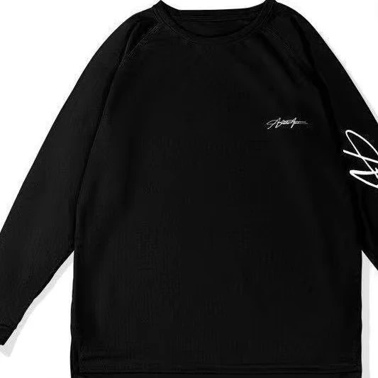CHINEE-Custom-Oversized-Signature-Graphic-Long-Sleeve-T-Shirt-Handwritten-Print-Multi-Color-Casual-Unisex-Streetwear-220-Grams-Hip-Hop