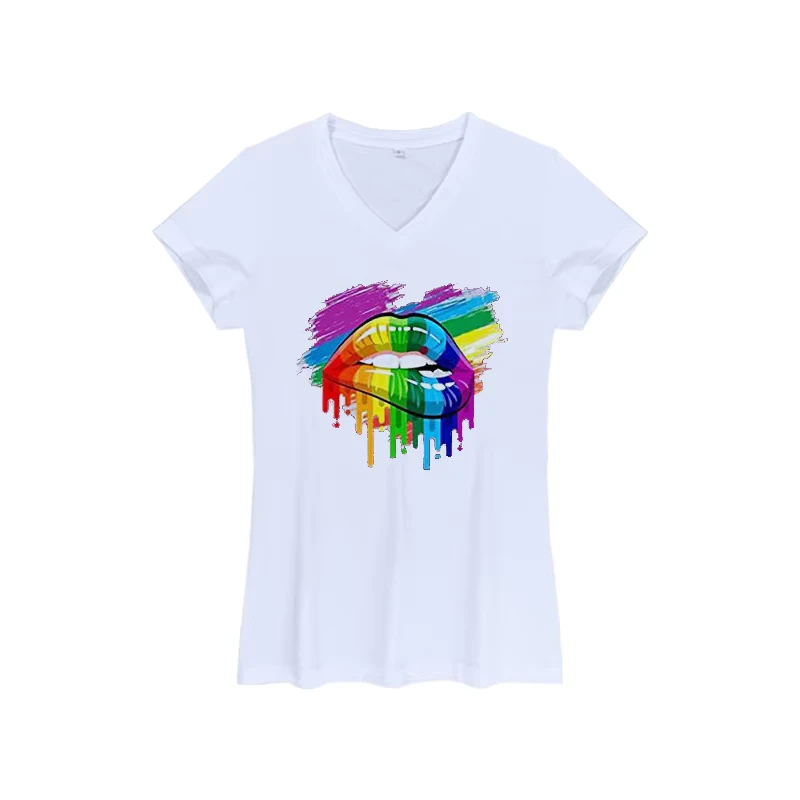 CHINEE-Custom-Plain-V-neck-Casual-Soft-Women-T-shirt