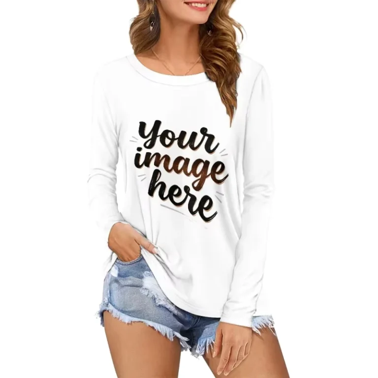 CHINEE-Custom-Print-Womens-Long-Sleeve-T-Shirt-Soft-Breathable-Crew-Neck-Elegant-Casual-Blouse-Tops-Thin-Plus-Size-Tee-for-Daily-Wear