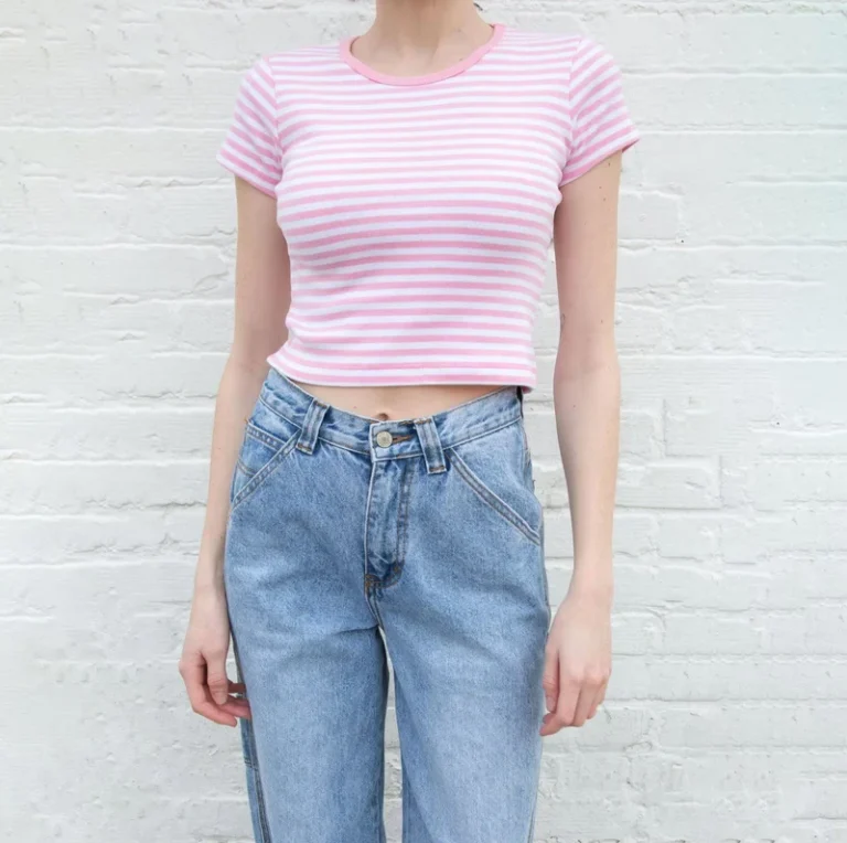 CHINEE-Custom-Printed-Womens-Striped-Crop-T-Shirt-Regular-Fit-Short-Sleeve-Cotton-Stretch-Summer-Casual