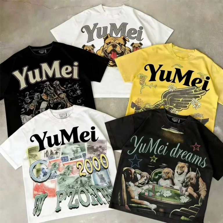 CHINEE-Custom-Rhinestone-Luxurious-Terry-100-Cotton-Oversized-Streetwear-DTG-Printed-Pattern-Boxy-Cropped-Graphic-T-shirts-for-Men