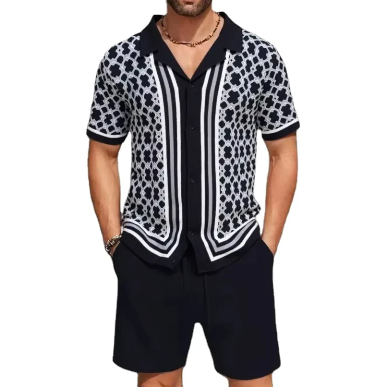 CHINEE-Custom-Silk-Screen-Printed-Casual-Mens-Polyester-Cotton-Fleece-Crew-Neck-Shorts-T-Shirt-Set-Stylish-Premium-Breathable-High