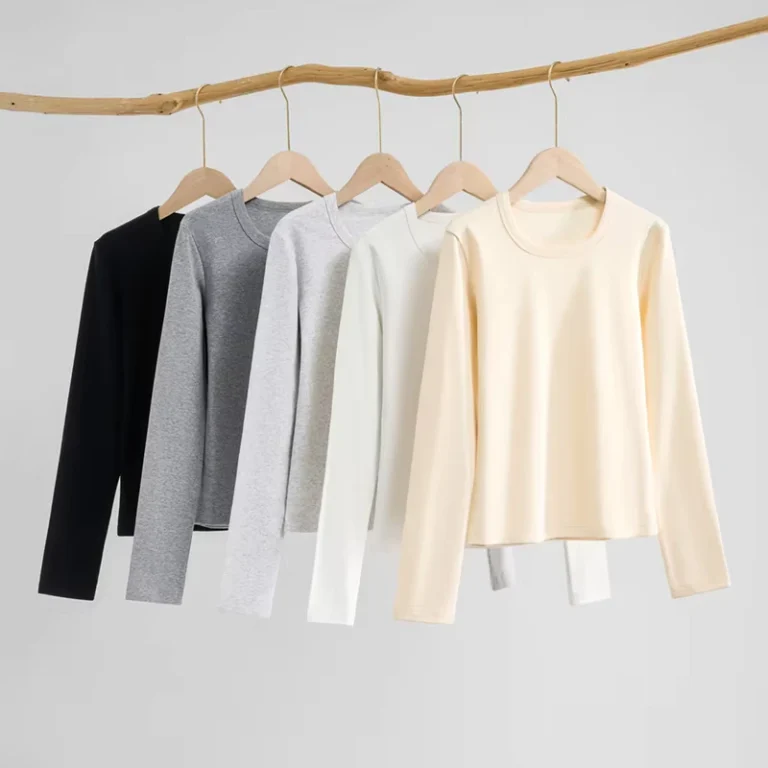 CHINEE-Custom-Simple-Design-Winter-Spring-Long-Sleeve-Cotton-Crop-Top-Plain-Blank-Warm-Fleece-Long-Sleeve-T-shirts-for-Women