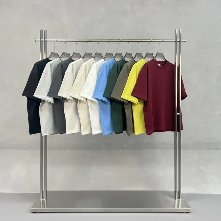 CHINEE-Custom-Spring-Summer-Heavyweight-400G-Pure-Cotton-Top-Boxy-Short-Sleeve-Solid-Color-Crew-Neck-T-Shirt