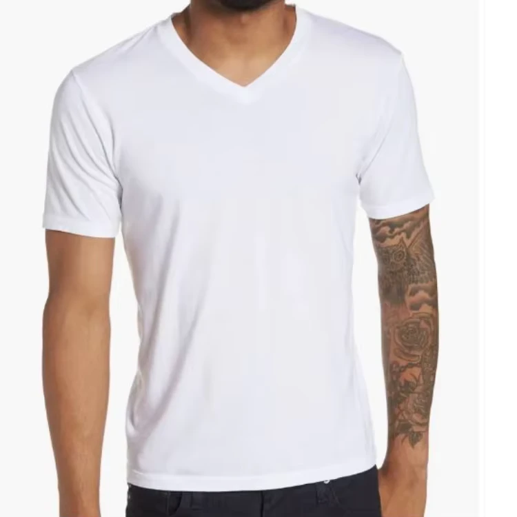 CHINEE-Custom-T-Shirt-Men-V-Neck-White-T-Shirts-100-Cotton-Summer-Custom-Logo-Men-T-Shirts