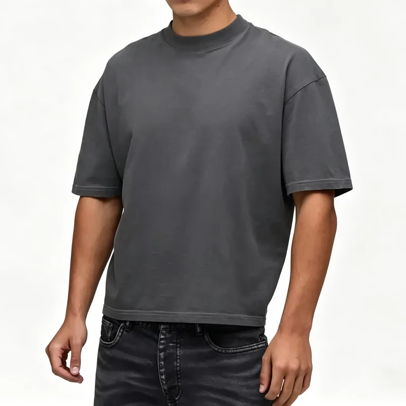 CHINEE-Custom-T-shirt-Mens-100-Cotton-Luxury-Quality-Rib-O-neck-Tee-Heavyweight-Streetwear-Oversized-Boxy-T-shirt-For-Men