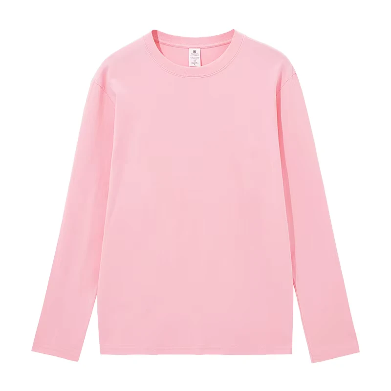 CHINEE-Custom-Unisex-Casual-Fashion-100-Cotton-Crew-Neck-Solid-Color-Pullover-Long-Sleeve-T-shirt-for-Women