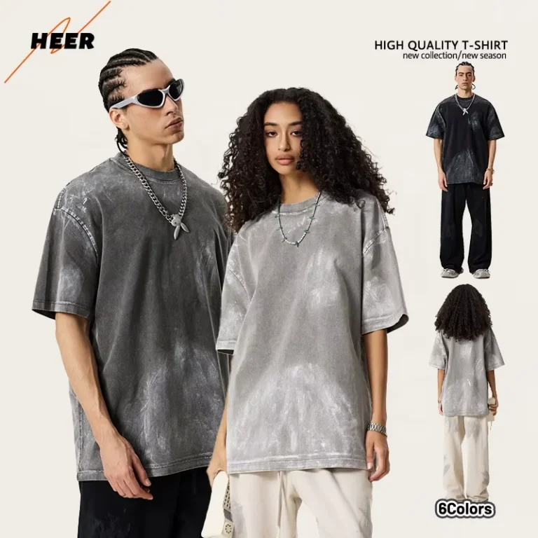 CHINEE-Custom-Washed-Vintage-Crew-Neck-100-Cotton-T-Shirt-Acid-Wash-Heavyweight