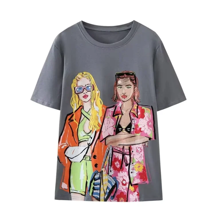 CHINEE-Custom-Women-Casual-Print-T-Shirts-Breathable-Soft-Cotton-Modern-Style-Digital-Printed-for-Fashion-Collections-and-Bulk-Supply