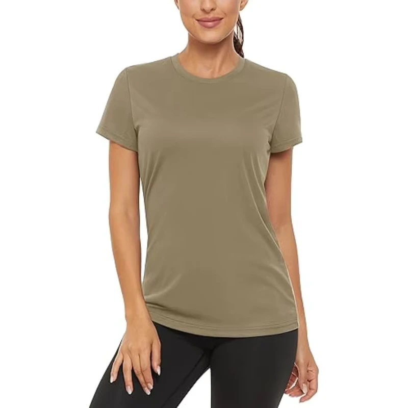 CHINEE-Custom-Womens-Khaki-Crew-Neck-Athletic-T-Shirt-Quick-Dry-Breathable-Fitness-Training-Gym-Running-Tee