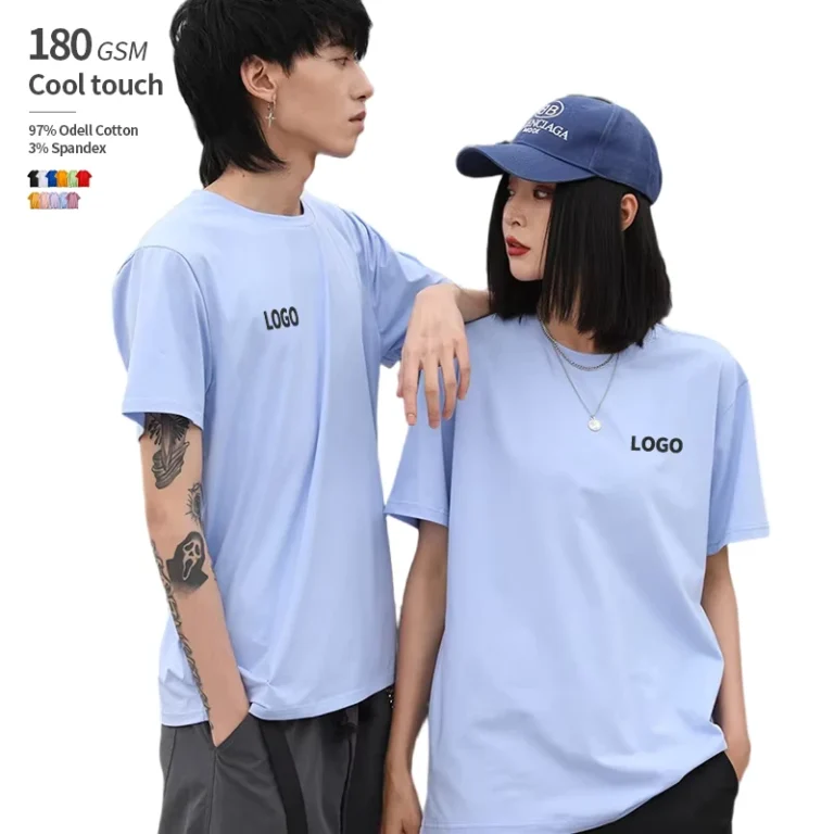 CHINEE-Custom-logo-180grams-97-Cotton-3-Spandex-Breathable-Elasticity-Anti-wrinkle-Anti-pilling-Puff-Print-T-Shirt