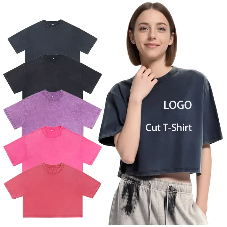 CHINEE-Custom-logo-Acid-Wash-Vintage-Cut-Cotton-T-shirt-Crop-Top-Womens-T-shirts-Tee-Cropped-T-shirt-Women-Streetwear