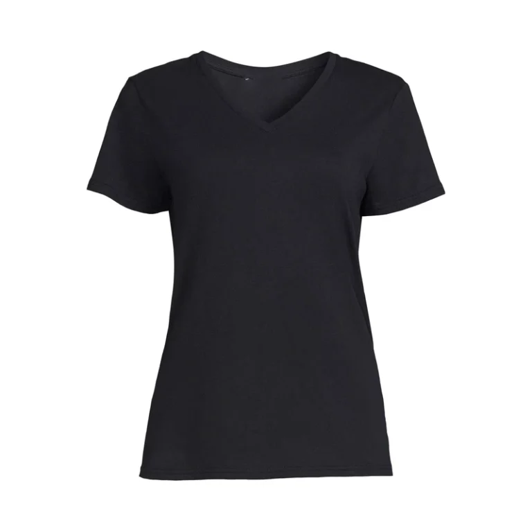 CHINEE-Customized-Design-Womens-Plus-Size-Breathable-100-Cotton-Short-Sleeve-Summer-T-Shirts-Black-Export-Quality-Fashionable-Casual