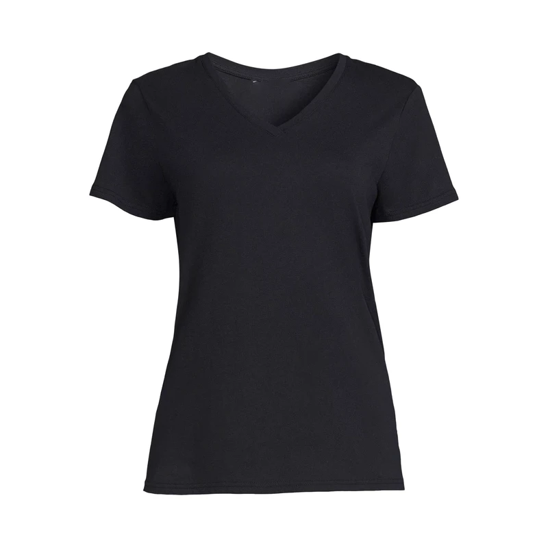 CHINEE-Customized-Design-Womens-Plus-Size-Breathable-100-Cotton-Short-Sleeve-Summer-T-Shirts-Black-Export-Quality-Fashionable-Casual