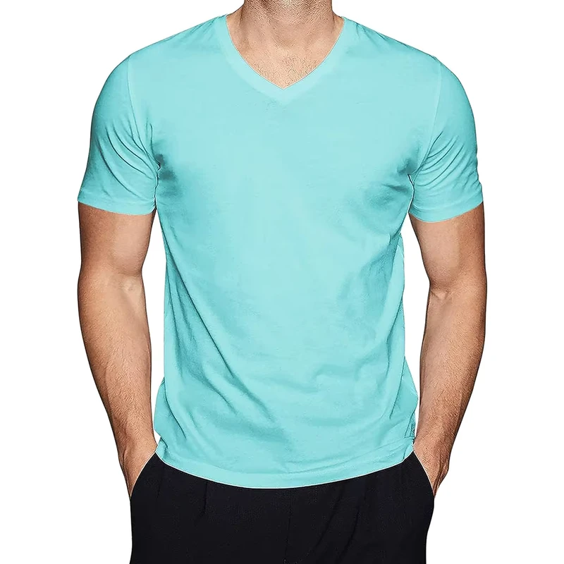 CHINEE-Customized-Printing-V-Neck-Short-Sleeve-Breathable-T-Shirt-Mens-Casual-Wear