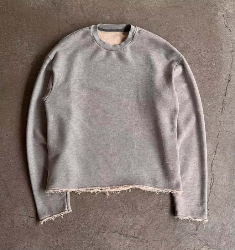 CHINEE-Customized-Raw-Edge-Hem-Long-Sleeve-T-shirt-Cotton-French-Terry-Oversize-Round-Crew-Neck-Blank-Plain-Crewneck-Sweatshirt-for-Men