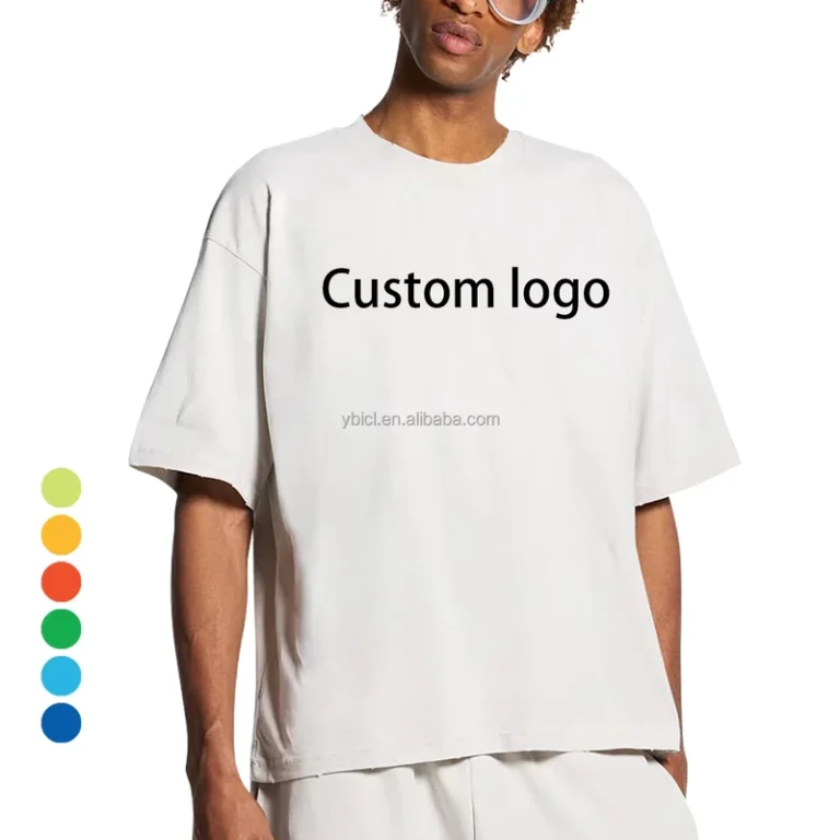 CHINEE-Customized-Streetwear-Crop-T-Shirts-Custom-Logo-Drop-Shoulder-Crew-Neck-Puff-Print-Tee-Shirts-Supplier