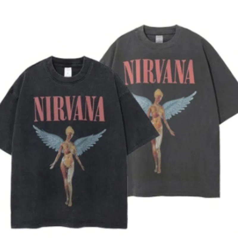 CHINEE-Customized-printing-New-Style-Washed-Vintage-Rock-Band-Print-Retro-Short-Sleeve-European-High-Street-Trendy-T-Shirt-For-Men