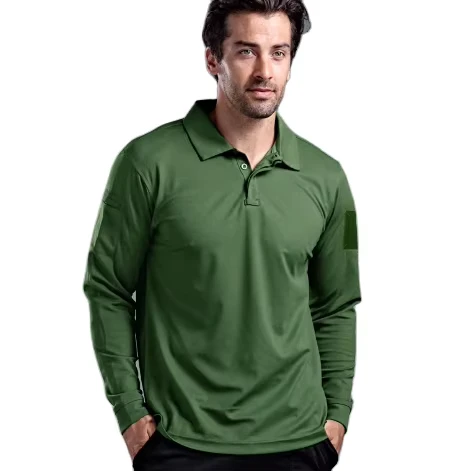 CHINEE-DFT02-Green-Black-Grey-Khaki-Brown-Customized-Stock-Wholesales-Long-Sleeves-T-Shirts-Men-Size