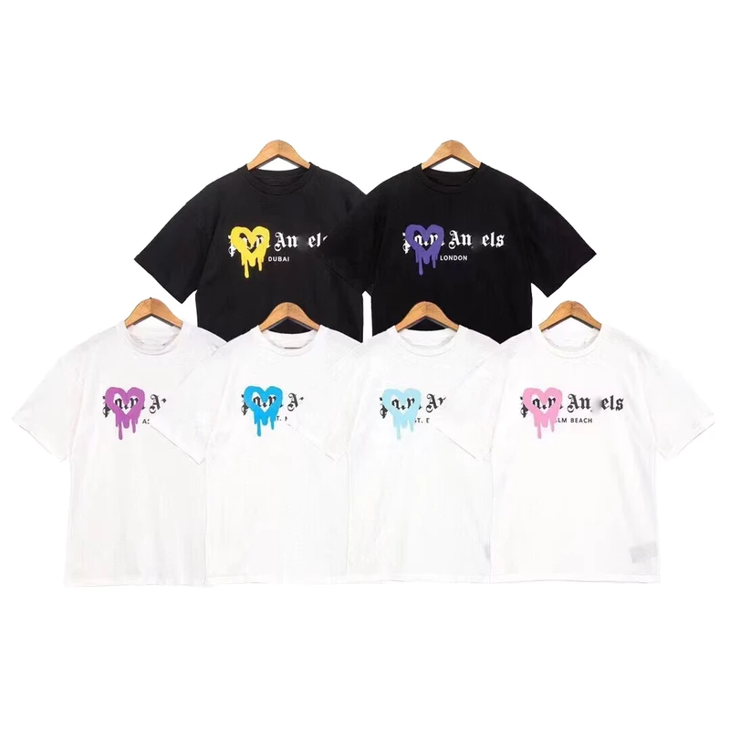 CHINEE-Designer-Brand-Trendy-Character-Short-Hip-Hop-T-Shirt-Loose-Fit-200-Grams-100-Cotton-Jersey-for-Men-Women-Featuring-Palm-Letter