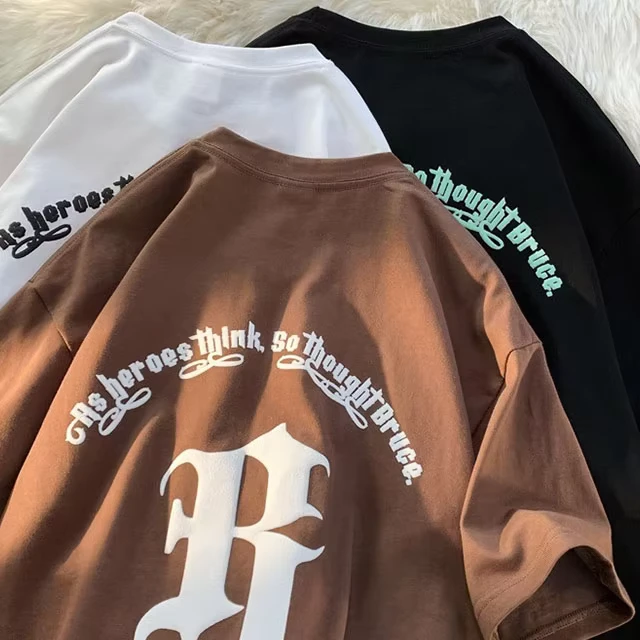 CHINEE-Designer-T-Shirt-for-Men-Custom-Streetwear-Cotton-Plain-Drop-Shoulder-Oversize-Men-3D-Puff-Print-T-Shirt