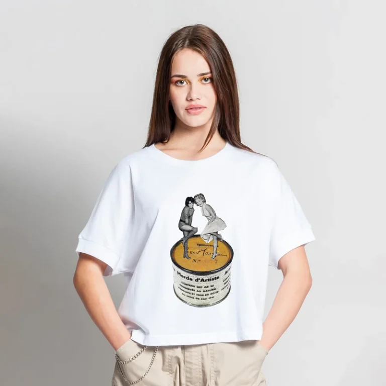 CHINEE-Digital-Printed-Eco-Friendly-Casual-Loose-Canvas-T-Shirt-Women-XS-SM-Dancing-Merde-Dartiste-100-Cotton-Character-Short