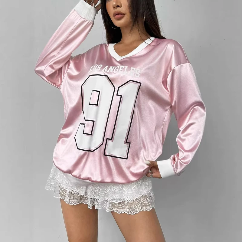 CHINEE-Digital-Printed-Polyester-Jersey-Loose-Short-sleeved-Long-sleeved-T-shirt-Womens-American-Style-Sports-Casual-V-neck-Unisex-Top